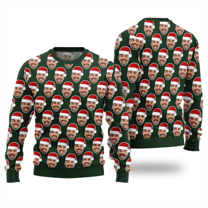 Custom Multiple Faces Christmas Sweater For Women