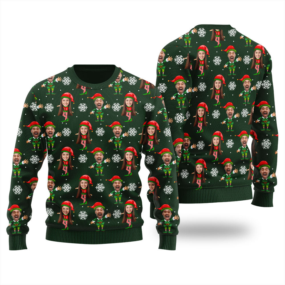 Custom Multiple Faces Christmas Sweater Women