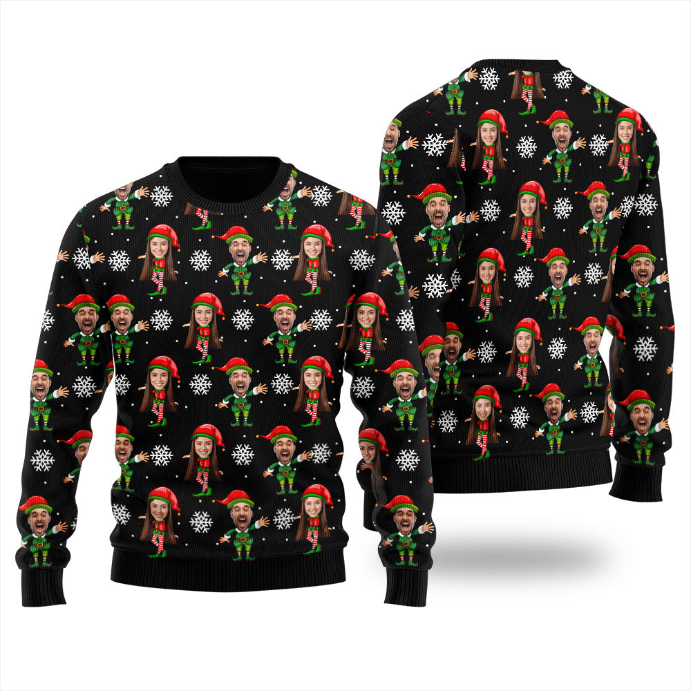 Custom Multiple Faces Christmas Sweater Women