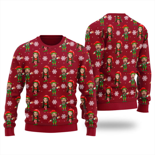 Custom Multiple Faces Christmas Sweater Women