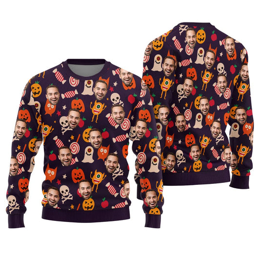 Unique Custom Multiple Faces Halloween Sweater