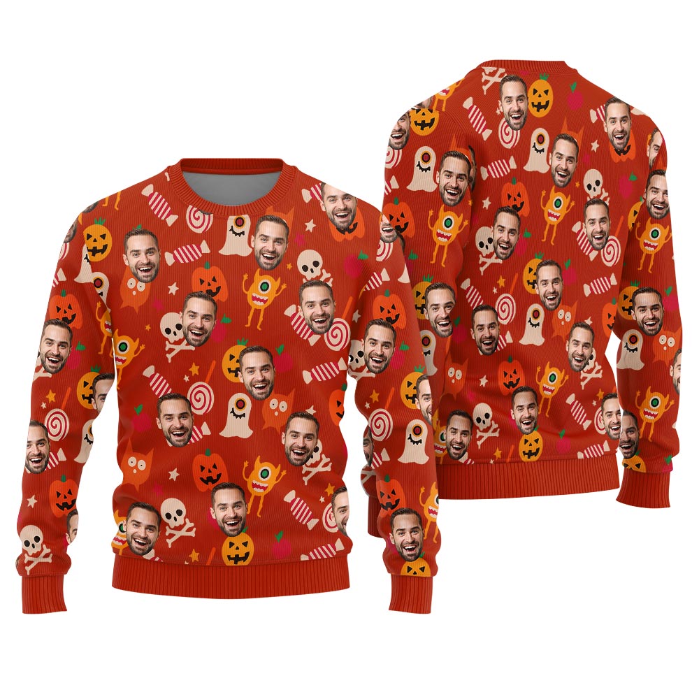 Unique Custom Multiple Faces Halloween Sweater