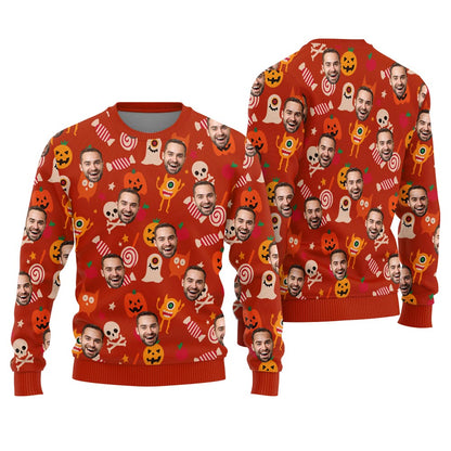 Unique Custom Multiple Faces Halloween Sweater