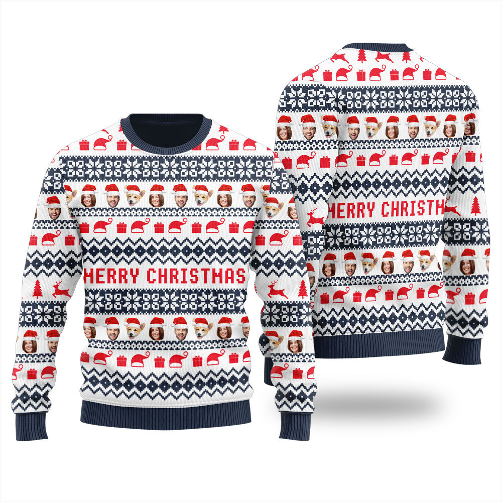 Custom Multiple Faces Men's Ugly Sweater