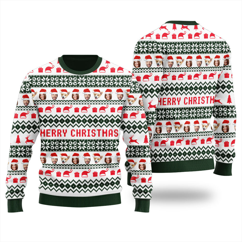 Custom Multiple Faces Men's Ugly Sweater