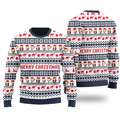 Custom Multiple Faces Ugly Christmas Sweater