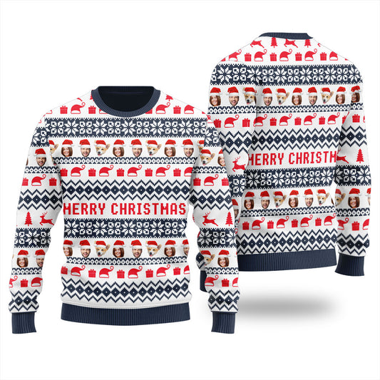Custom Multiple Faces Ugly Christmas Sweater