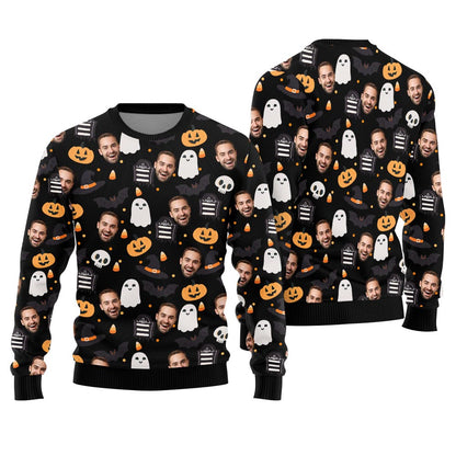 Unique Custom Multiple Faces Halloween Sweater