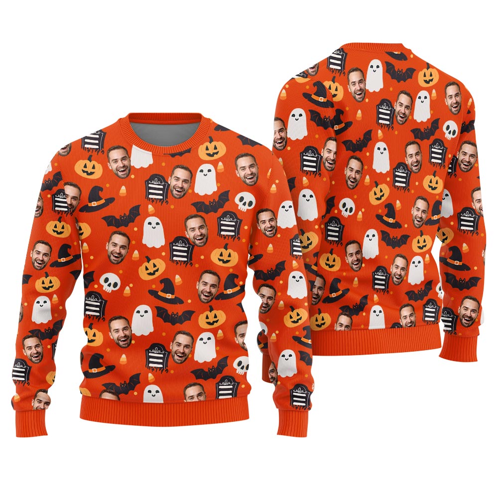 Unique Custom Multiple Faces Halloween Sweater