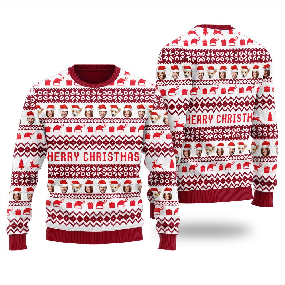 Custom Multiple Faces Women's Ugly Sweater