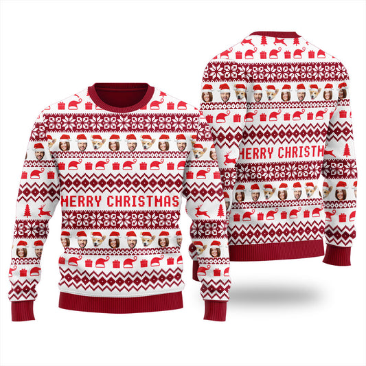Custom Multiple Faces Women's Ugly Sweater