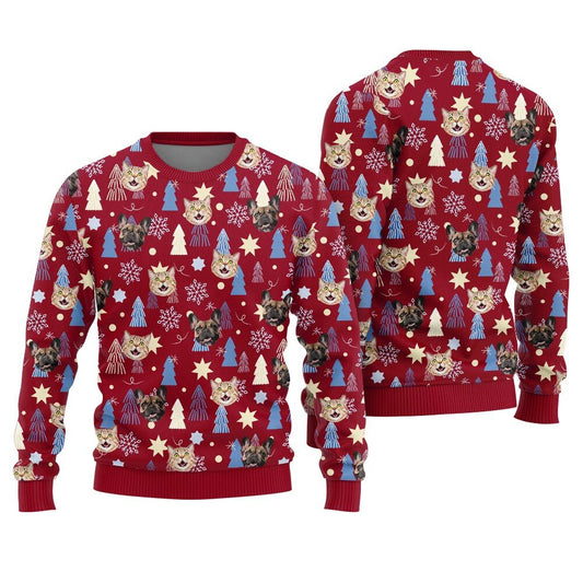 Custom Multiple Pet Faces Ugly Sweater Women