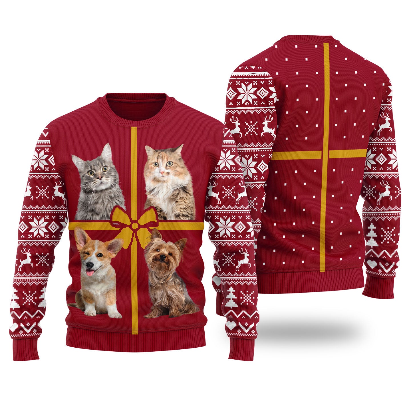 Custom Multiple Pets Ugly Christmas Sweater