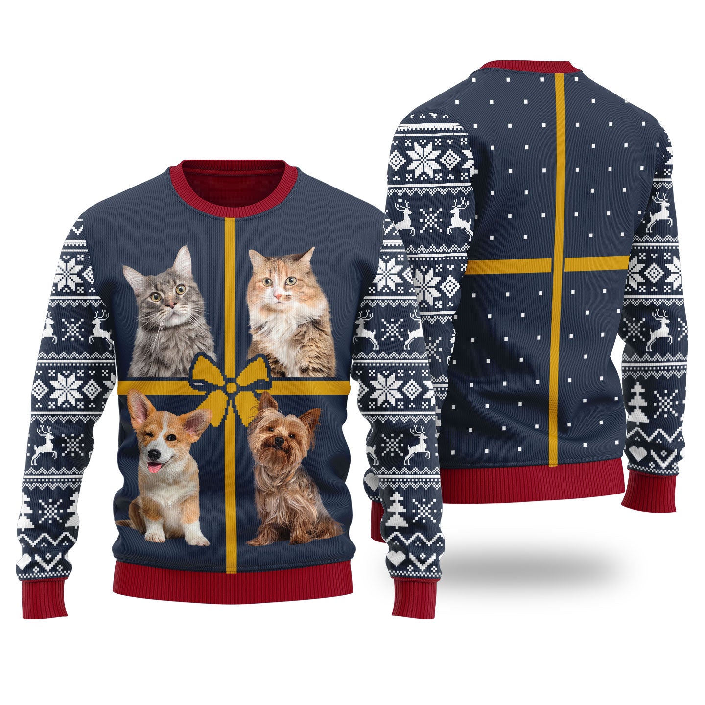 Custom Multiple Pets Ugly Christmas Sweater