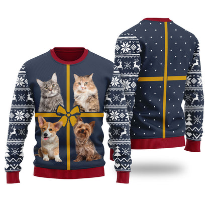 Custom Multiple Pets Ugly Christmas Sweater
