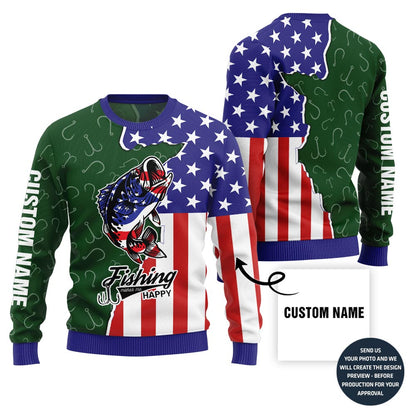 Custom Team Name Fishing Ugly Holiday Sweater