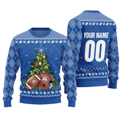 Custom Logo Name For Football Team Xmas Sweater Women