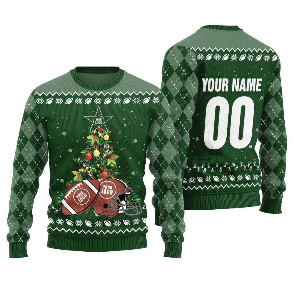 Custom Logo Name For Football Team Xmas Sweater Women