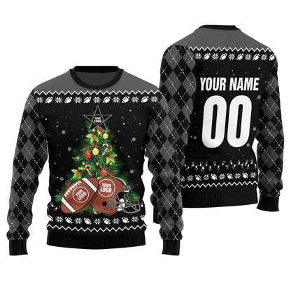 Custom Logo Name For Football Team Xmas Sweater Women