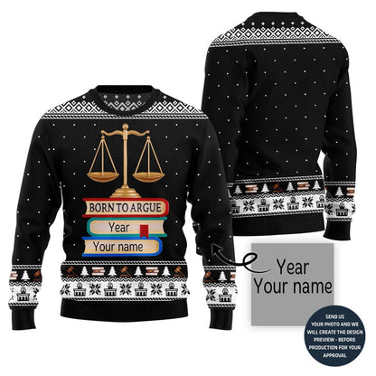 Custom Name And Year Lawyer Ugly Xmas Sweater