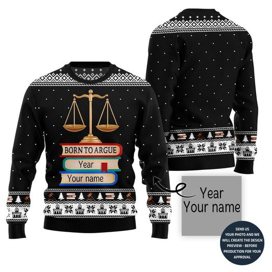 Custom Name And Year Lawyer Ugly Xmas Sweater