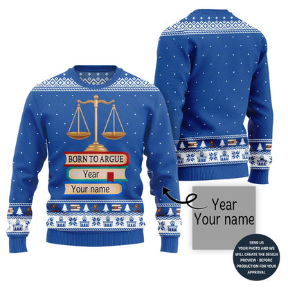 Custom Name And Year Lawyer Ugly Xmas Sweater