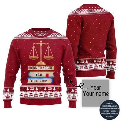 Custom Name And Year Lawyer Ugly Xmas Sweater