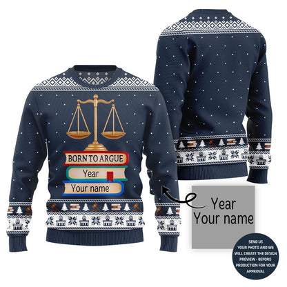 Custom Name And Year Lawyer Ugly Xmas Sweater