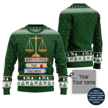 Custom Name And Year Lawyer Ugly Xmas Sweater