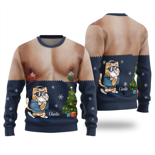 Custom Pet And Name Funny Ugly Xmas Sweater