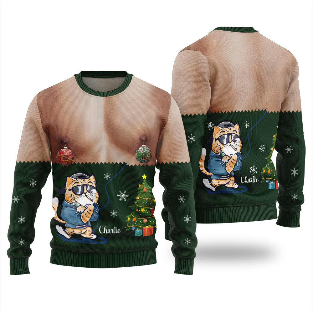Custom Pet And Name Funny Ugly Xmas Sweater