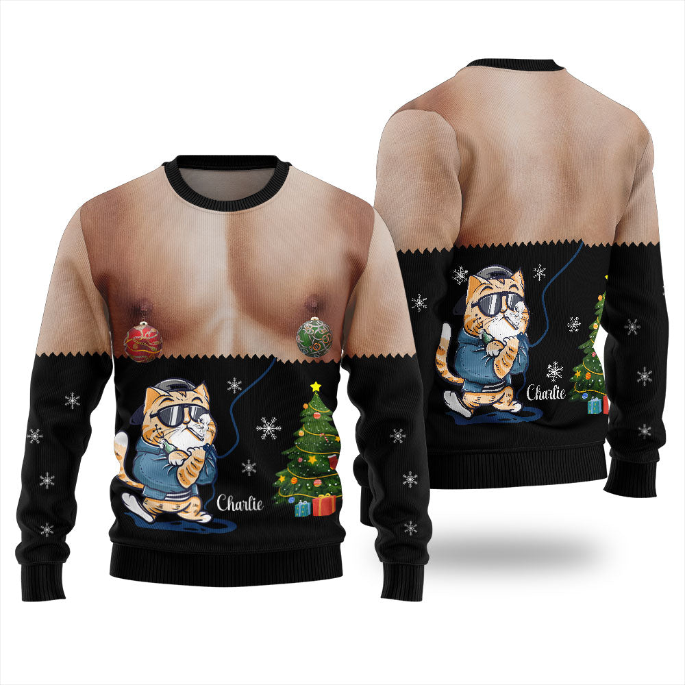 Custom Pet And Name Funny Ugly Xmas Sweater