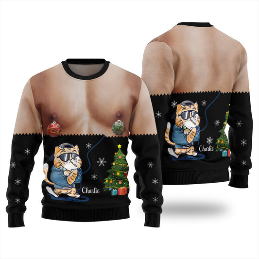 Custom Pet And Name Funny Ugly Xmas Sweater