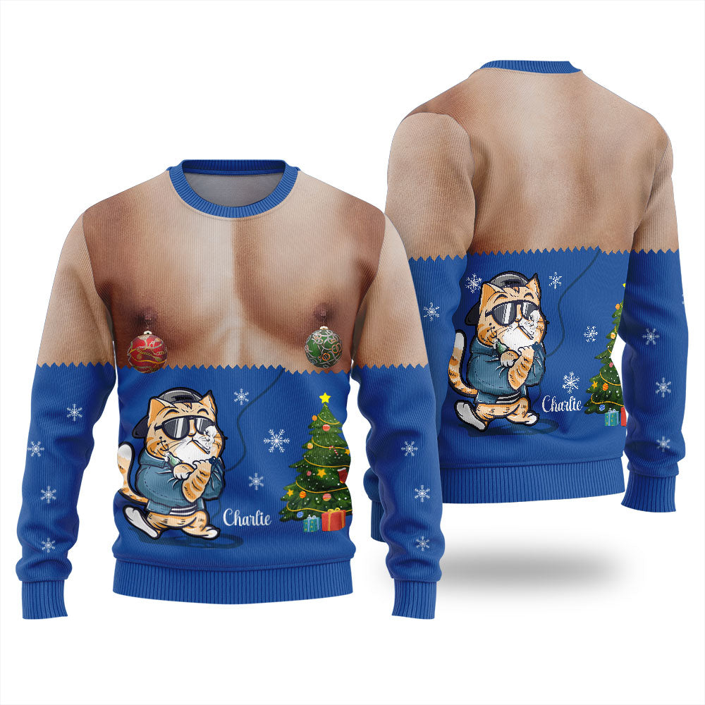 Custom Pet And Name Funny Ugly Xmas Sweater