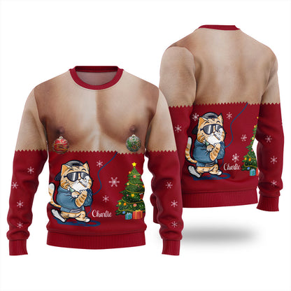 Custom Pet And Name Funny Ugly Xmas Sweater