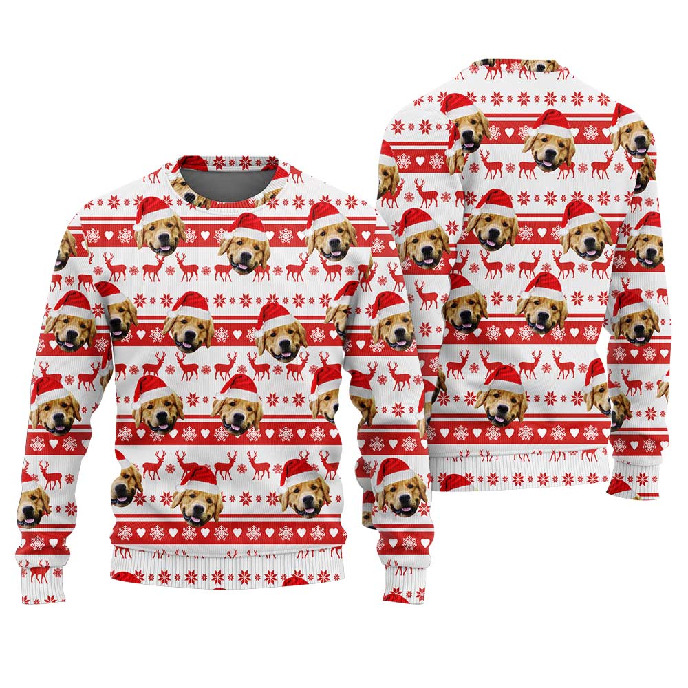 Custom Pet Face Holiday Sweater