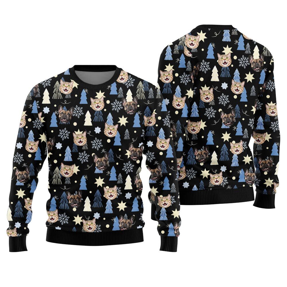 Custom Pet Faces Ugly Sweater For Men