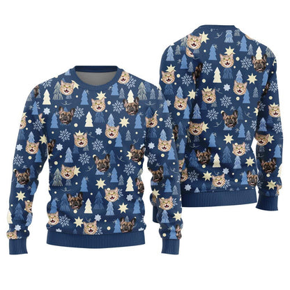 Custom Pet Faces Ugly Sweater For Men