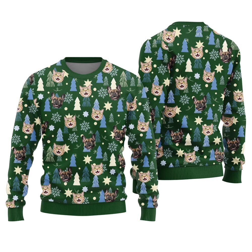 Custom Pet Faces Ugly Sweater For Men