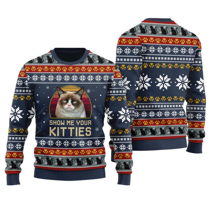 Personalized Cat Christmas Sweater For Women