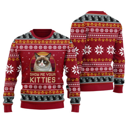 Personalized Cat Christmas Sweater For Women