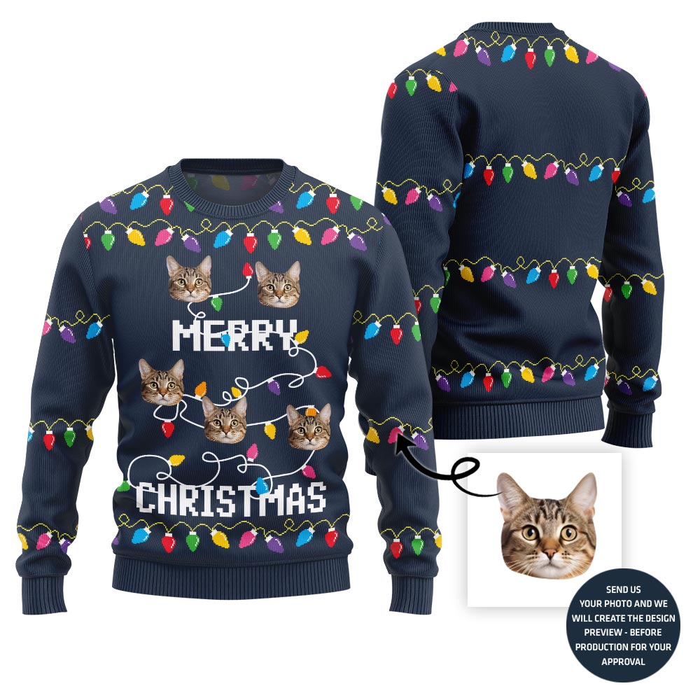 Custom Pets Merry Christmas Sweater