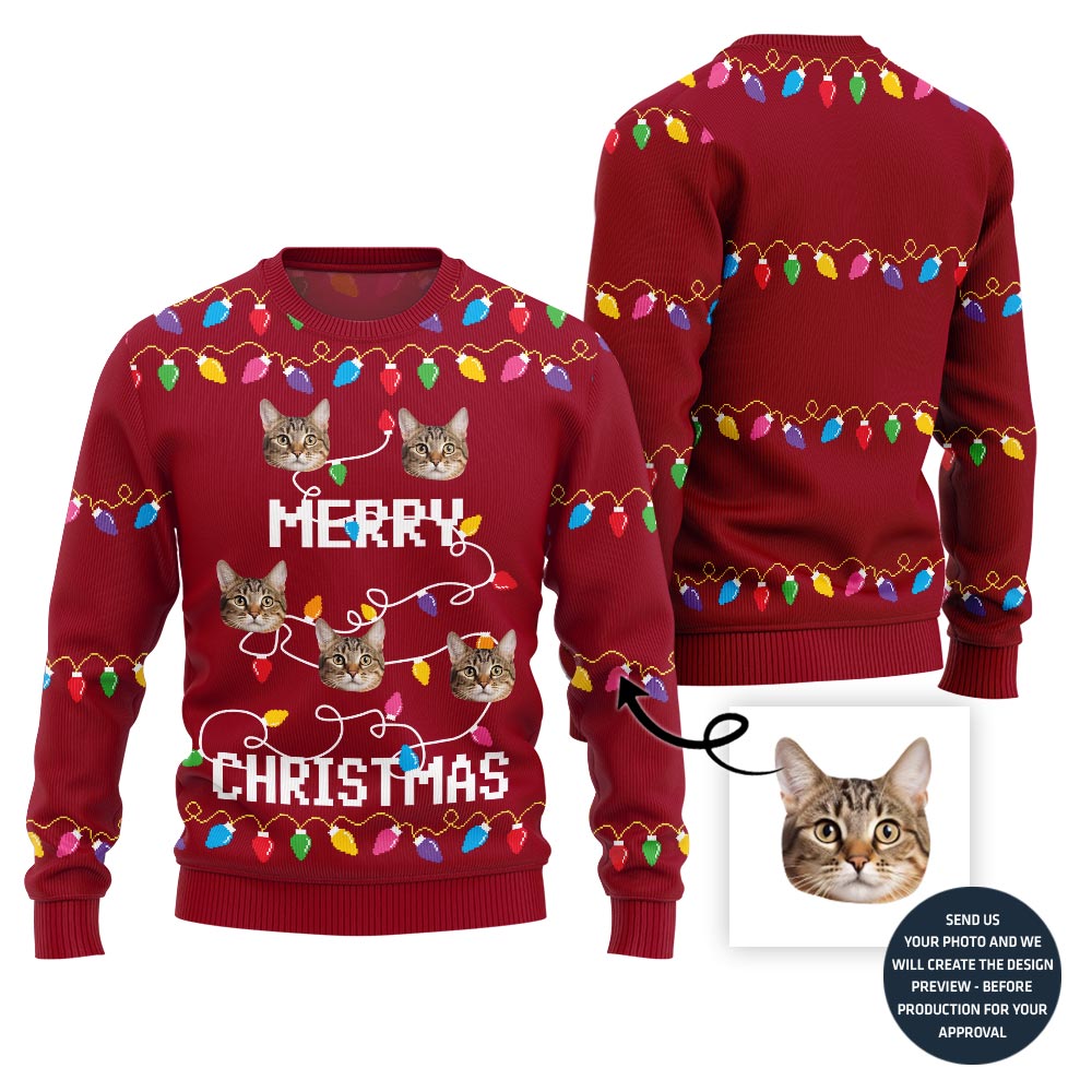 Custom Pets Merry Christmas Sweater