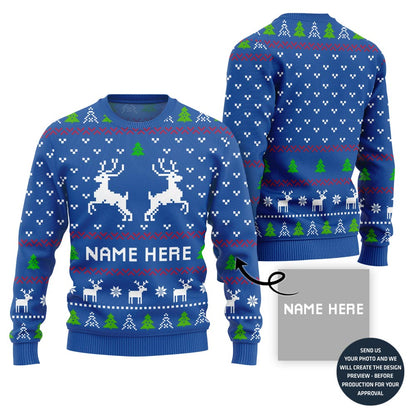 Custom Reindeer Name Ugly Sweater