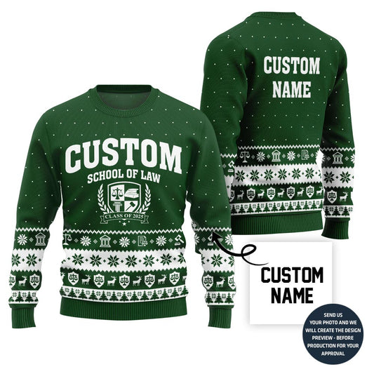 Custom School Of Law Ugly Xmas Sweater