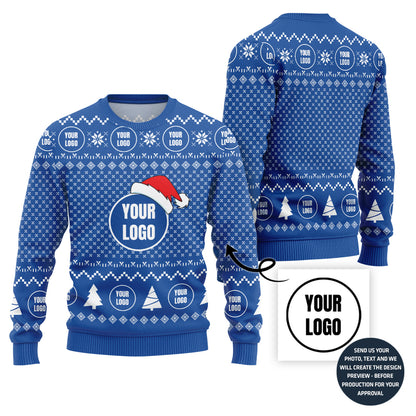 Custom Simple Logo For Brand Ugly Christmas Sweater