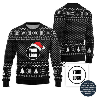 Custom Simple Logo For Brand Ugly Christmas Sweater