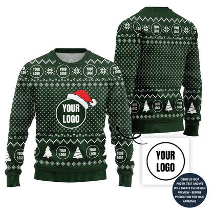 Custom Simple Logo For Brand Ugly Christmas Sweater