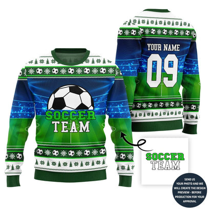 Custom Soccer Team Ugly Christmas Sweater