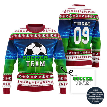 Custom Soccer Team Ugly Christmas Sweater